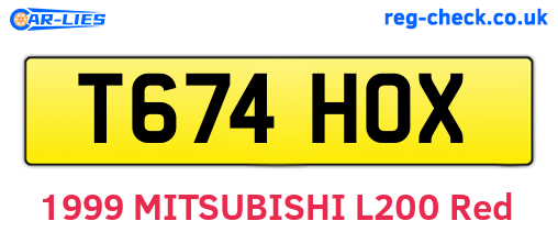 T674HOX are the vehicle registration plates.