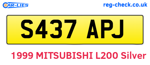 S437APJ are the vehicle registration plates.