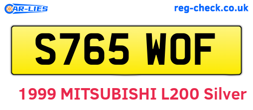 S765WOF are the vehicle registration plates.