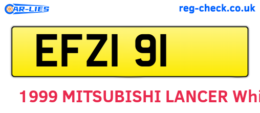 EFZ191 are the vehicle registration plates.