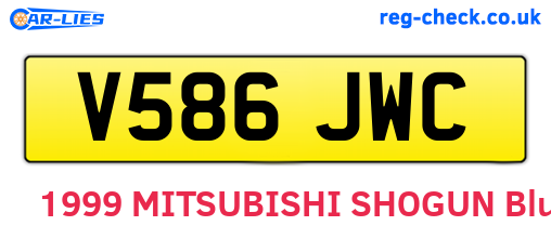 V586JWC are the vehicle registration plates.