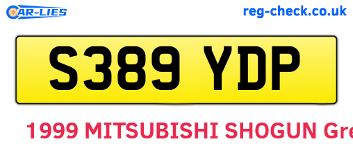 S389YDP are the vehicle registration plates.