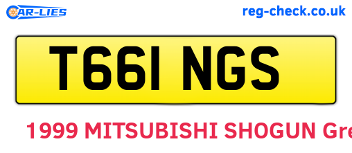 T661NGS are the vehicle registration plates.