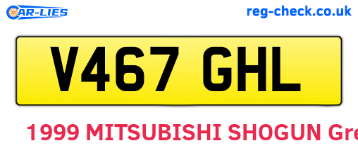 V467GHL are the vehicle registration plates.