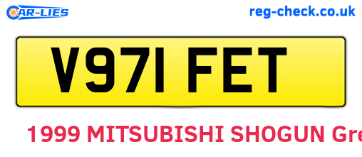 V971FET are the vehicle registration plates.