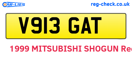 V913GAT are the vehicle registration plates.
