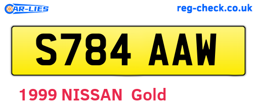 S784AAW are the vehicle registration plates.