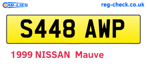 S448AWP are the vehicle registration plates.
