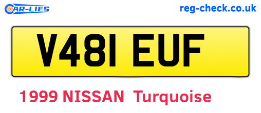 V481EUF are the vehicle registration plates.