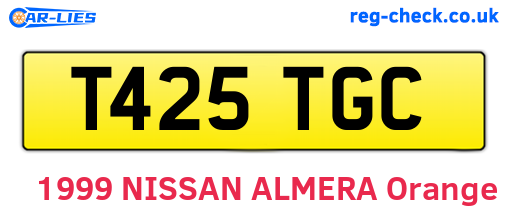 T425TGC are the vehicle registration plates.