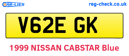 V62EGK are the vehicle registration plates.