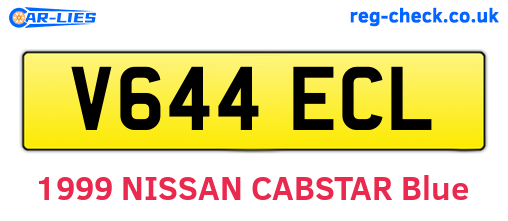 V644ECL are the vehicle registration plates.