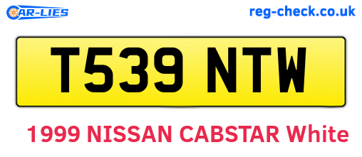 T539NTW are the vehicle registration plates.
