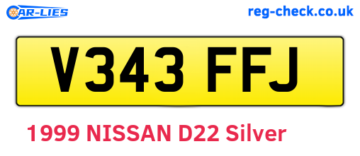 V343FFJ are the vehicle registration plates.