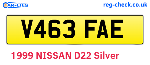 V463FAE are the vehicle registration plates.