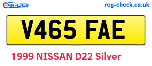 V465FAE are the vehicle registration plates.