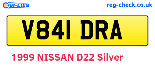 V841DRA are the vehicle registration plates.