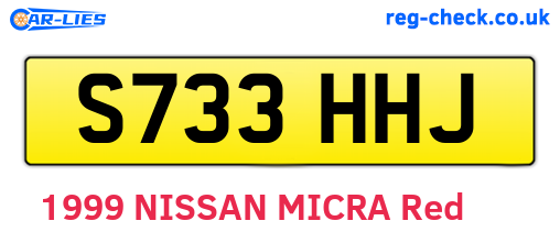 S733HHJ are the vehicle registration plates.