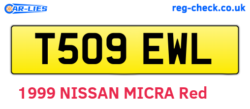 T509EWL are the vehicle registration plates.