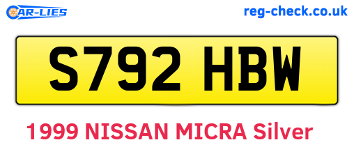 S792HBW are the vehicle registration plates.