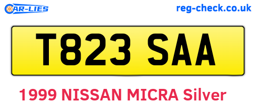 T823SAA are the vehicle registration plates.