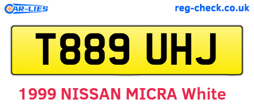 T889UHJ are the vehicle registration plates.