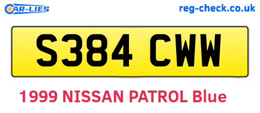S384CWW are the vehicle registration plates.