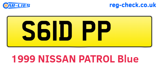 S61DPP are the vehicle registration plates.