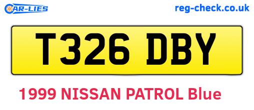 T326DBY are the vehicle registration plates.
