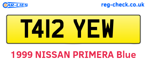 T412YEW are the vehicle registration plates.