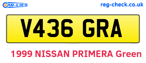 V436GRA are the vehicle registration plates.