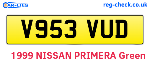 V953VUD are the vehicle registration plates.
