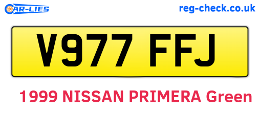V977FFJ are the vehicle registration plates.