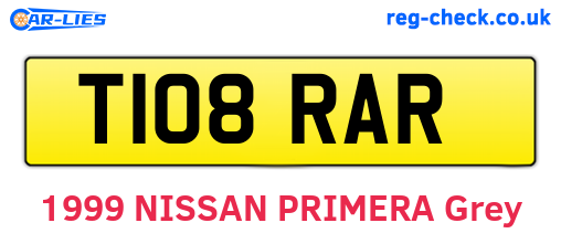 T108RAR are the vehicle registration plates.