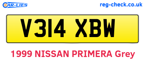 V314XBW are the vehicle registration plates.