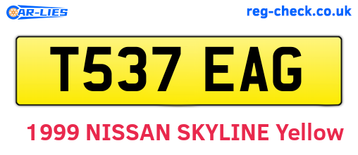 T537EAG are the vehicle registration plates.