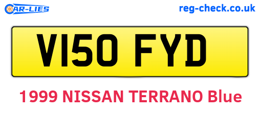 V150FYD are the vehicle registration plates.
