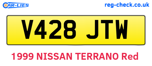 V428JTW are the vehicle registration plates.