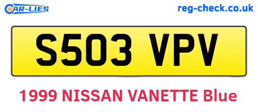 S503VPV are the vehicle registration plates.