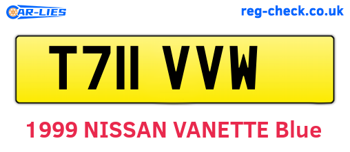 T711VVW are the vehicle registration plates.