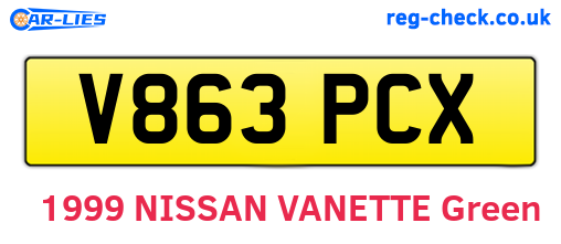 V863PCX are the vehicle registration plates.