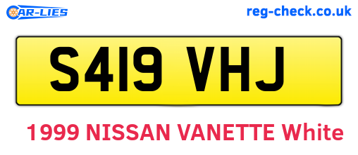 S419VHJ are the vehicle registration plates.