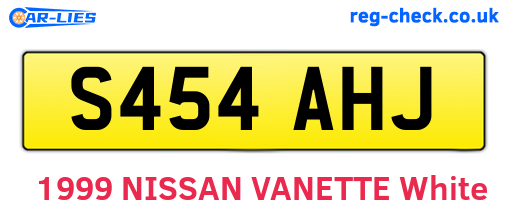 S454AHJ are the vehicle registration plates.