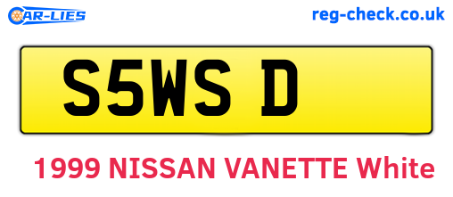 S5WSD are the vehicle registration plates.