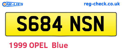 S684NSN are the vehicle registration plates.