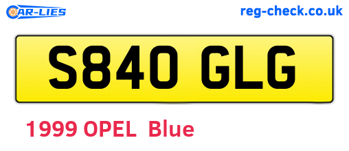 S840GLG are the vehicle registration plates.