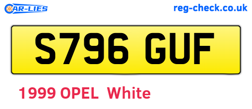 S796GUF are the vehicle registration plates.