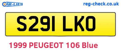 S291LKO are the vehicle registration plates.