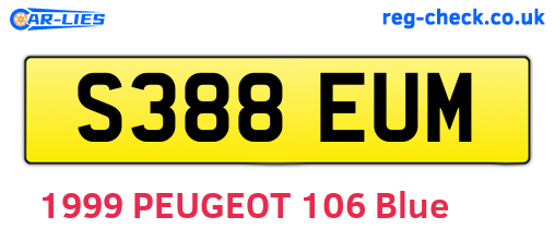 S388EUM are the vehicle registration plates.