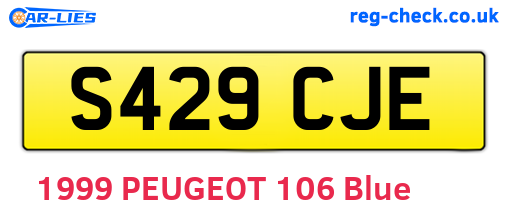 S429CJE are the vehicle registration plates.